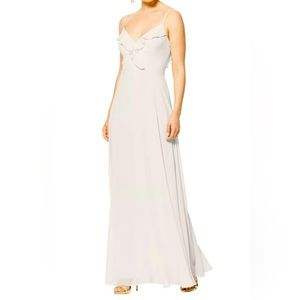 Bill Levkoff Chiffon V-neck A-line Dress
